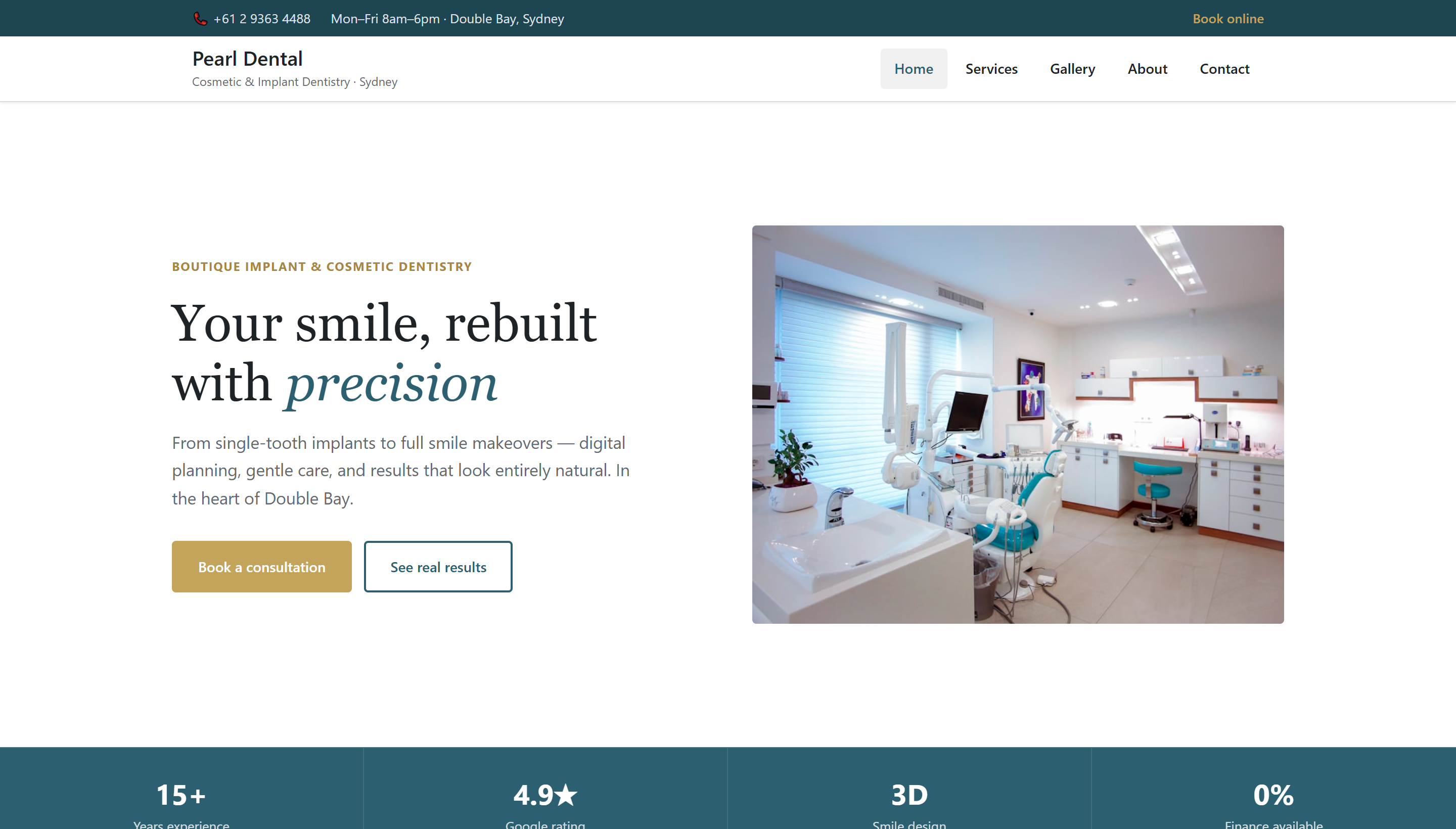 Pearl Dental website preview
